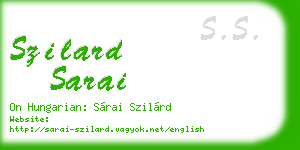 szilard sarai business card